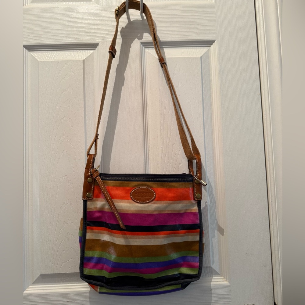 Fossil crossbody multicolor stripes